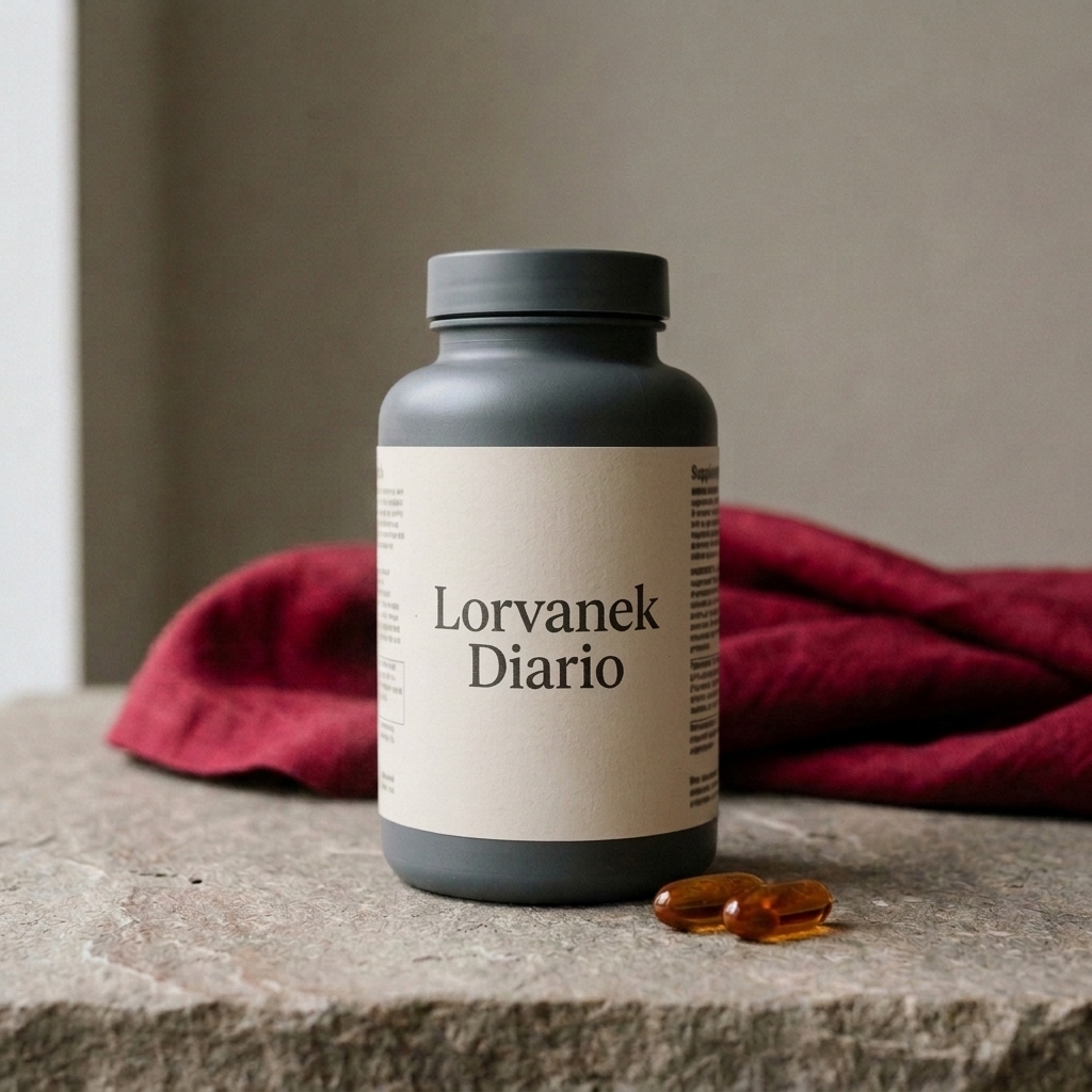 Envase de Lorvanek Diario sobre una superficie clara